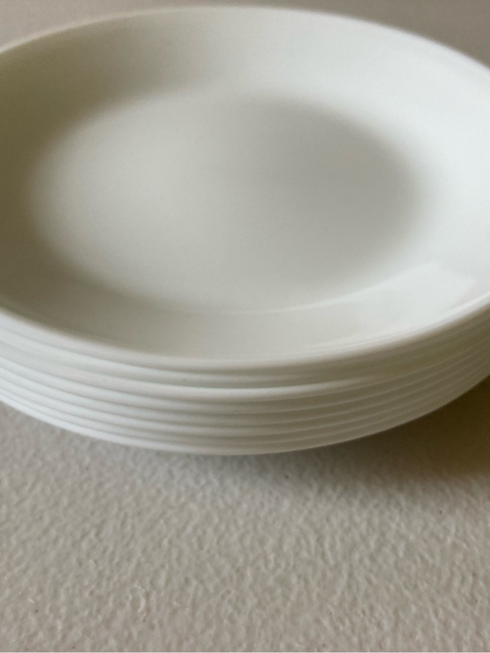 Corelle White Solid Round Glass Plates 8-Piece Set 7in Made in USA